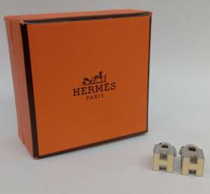 ジャンク HERMES エルメス Hキューブ ピアス ブランドアクセサリー キズ有り 箱有