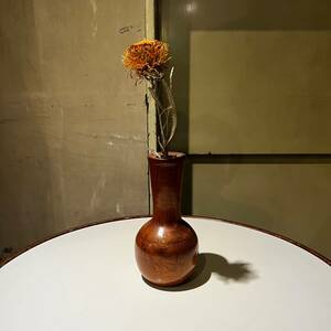 vintage Wood Flower Vase 一輪差し 花器 木製 花瓶 フラワーベース 民藝 ウッド インテリア ヴィンテージ アンティーク D