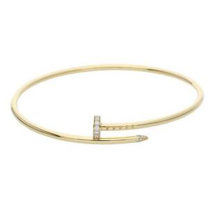 カルティエ Cartier JUSTE UN CLOU BRACELET SM DIA サイズ:18 K18YGダイヤジュストアンクルブレスレット 中古 GZ11