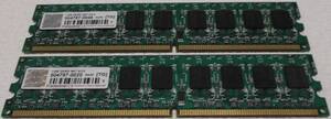 中古品 Transcend DDR2 PC2-667 ECC 2GB(1G*2) 現状品