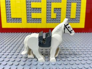 ☆足が動くタイプ☆ レゴ　動物ミニフィグ　馬　白馬　新タイプ　( LEGO 人形 キャッスル ローンレンジャー ロードオブザリング　C111201