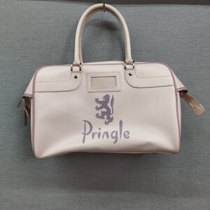 G769 Pringle プリングル ボストン バッグ ピンク パイピング ロゴ ライオン アイコン プリント スポーツ BAG トラベル 旅行 大容量