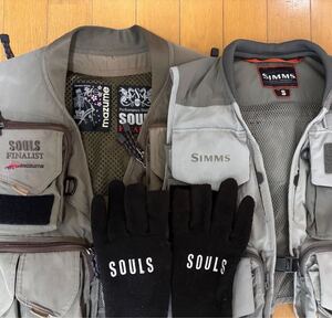 SOULS、SIMMSフィッシングベスト とおまけセット