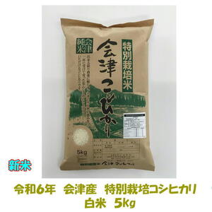 令和６年産 特別栽培米 会津 コシヒカリ 白米 5kg １袋 東北~関西 送料無料 送料込み 米 お米 ５キロ