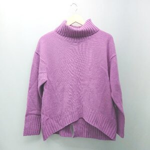 ◇ ◎ ●未使用● BABYLONE ハイネック ニット 無地 羊毛 カシミヤ 長袖 ニット サイズ38 ラベンダー レディース E