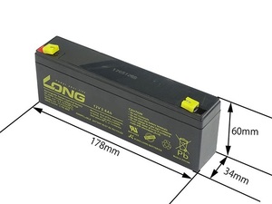 送料660円～ LONG 密閉型 MF シールドバッテリー 12V2.6Ah メンテナンスフリー ドライバッテリー ★ 12V2.3Ah互換