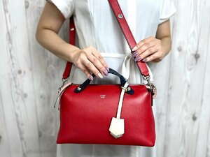 極美品 FENDI フェンディ バイザウェイ ハンドバッグ ショルダーバッグ バッグ レザー 赤×マルチカラー 2WAY 73484