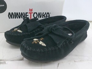 ◇ ◎ Minnetonka ミネトンカX MOKO 419H モカシンローファーシューズ サイズ7 ブラック レディース E