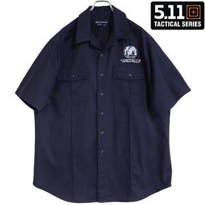 5615/良好 5.11TACTICAL SERIES 半袖シャツ L●洗濯プレス済●ネコポス可●制服 centerra International Training Inc.刺繍 古着