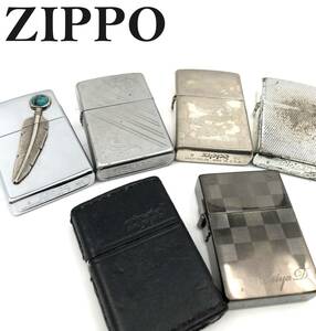 7706008-1【おまとめ品】ZIPPO/ジッポー/オイルライター/６点/まとめて/着火未確認