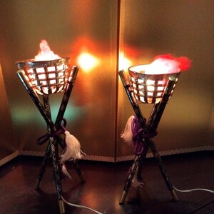 篝火　35cm 12号　ナイトライト インテリア 電球付 間接　昭和レトロ　五月人形　端午の節句　