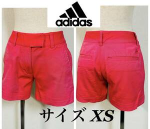 アディダス　adidas 　ショートパンツ　ゴルフウェア　レッド　レディースXS　ジュニア＆練習用に