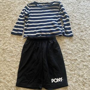 キッズ100サイズ　PONY、トップバリュ　ハーフパンツとボーダーロンTセット