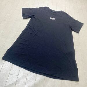 3992☆ DIESEL ディーゼル 半袖Tシャツ ロングTシャツ カットソー カジュアル レディース XS ブラック ロゴ