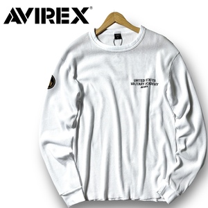 新品 AVIREX アヴィレックス U.S.ARMY ミニワッフル素材 吸汗速乾 コットン 長袖Tシャツ ロンT カットソー 3230060 2XL ミリタリー ◆B3870