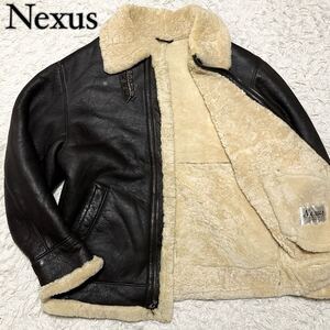 超希少5XLサイズ!!!【美品】Nexus ネクサス B-3 【入手困難サイズ】 フライドジャケット ムートンジャケット メンズ ライダース 6L 羊革