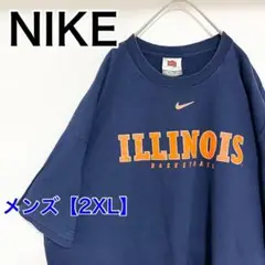 YAB36【US輸入】NIKE　Tシャツ【2XL】ネイビー　ILLINOIS