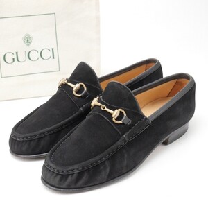 MG9911*イタリア製*GUCCI グッチ*Size 5.5B*ホースビットローファー*スエードレザー*スリッポン*シューズ*モカシン*靴*ブラック