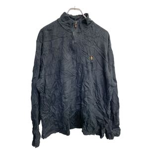 POLO RALPH LAUREN ニット セーター XLサイズ ポロラルフローレン ハーフジップ ブラック 古着卸 アメリカ仕入 t2411-4369