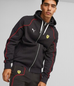 新品 定価30250 PUMA フェラーリ スウェット パーカー セットアップ US-М ブラック 黒 プーマ コラボ FERRARI ジャケット パンツ メンズ