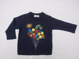 新品　90　はらぺこあおむし　風船　長袖Tシャツ　ネイビー　レターパック発送（代引き不可）PH9118　