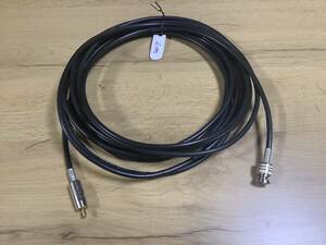 BNC RCA 変換ケーブル 6m 1本　同軸ケーブル ３C-2V BNCオス　RCAオス　映像ケーブル　音声　中古品　cor060803