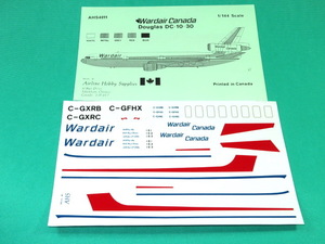 D AHSデカール 1/144 4011 Wardair Canada ダグラス DC-10-30