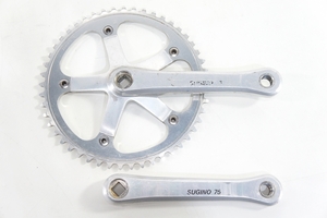 ◆◆スギノ SUGINO 75 スギノ75 クランク シルバー 165mm 144 49T PIST ピスト TRACK トラック FIXED 固定ギア