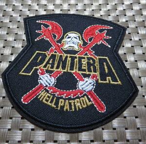 黒◆新品パンデラ　ヘル・パトロールPANTERA HELL PATROLヘヴィメタル　heavy metal ヘビーメタルバンド　ヘビメタ刺繍ワッペン （パッチ）