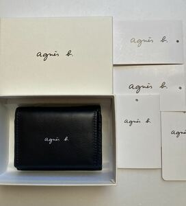 新品未使用◆agnes b. アニエスベー　ミニウォレット　3つ折り財布　MH19-06 小銭入れあり　ダークネイビー