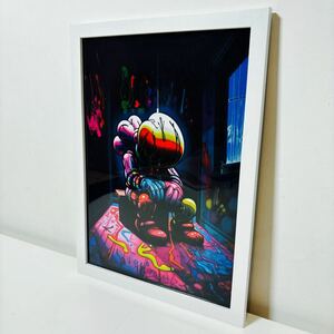 【白額付きポスター】KAWS(カウズ)22ベアブリック(A4サイズ)