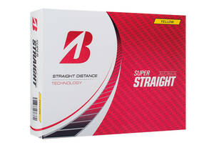 【新品未開封】BRIDGESTONE ブリヂストン ゴルフボール SUPER STRAIGHT イエロー 1ダース（12球入り）日本正規品