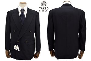 L-1735★新品★TAKEO KIKUCHI SUITS タケオキクチ 大丸百貨店★定価\48300 日本製 ネイビー紺ブレザー ダブル テーラードジャケット 1