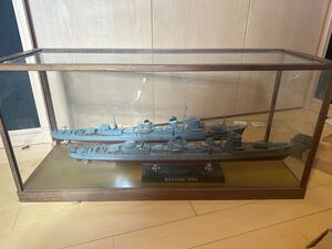 1/200 不知火　陽炎　2隻セット　ガラスケース付き　ニチモ 1/200 旧日本海軍甲型駆逐艦 不知火　 完成品 模型 戦艦 塗装済み完成品