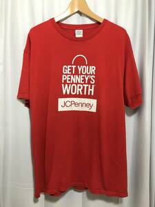 DELTA PRO　WEIGHT 00‘s print T JCPenney プリントTシャツ　USA古着　RED XLサイズ　メキシコ製　バックプリント　オーバーサイズ