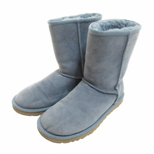 アグ オーストラリア UGG australia 美品 ムートンブーツ クラシック ショートブーツ 青系 ブルー系 US6 23cm F23114F IBO52 レディース