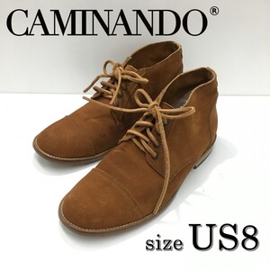 KZ579★CAMINANDO : ストレートチップスエードチャッカブーツ★US8★ブラウン カミナンド