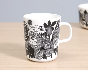 マリメッコ シイルトラプータルハ マグカップ 250ml ホワイト/ブラック marimekko SIIRTOLAPUUTARHA 新生活応援