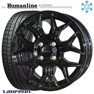 高崎 新品 冬セット ヒューマンライン HS-10M 14x5.5J +43 4H100 ラウフェン LW51 165/70R14インチ アクア等