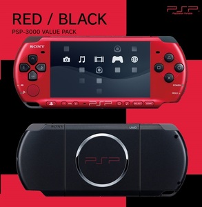 ☆美品☆ PSP - 3000 希少色 レッドブラック SONY 美品 メモリースティック付 本体 red black × 新品 未使用 