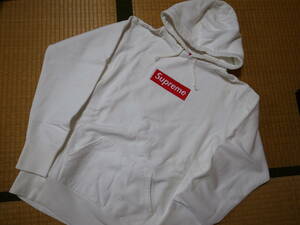 【送料無料】激レア★SUPREME シュプリーム★BOX LOGO ボックス ロゴ パーカー★ホワイト★M