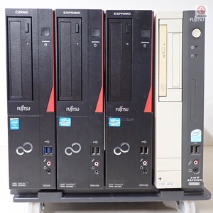 ○FUJITSU ESPRIMO （D552/K）（D551/GX）（FMV-D5320） 本体のみ HDDなし まとめて4台セット 富士通 通電のみ確認 パーツ取りにどうぞ【40