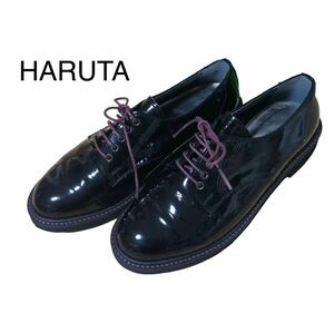 美品　HARUTA ハルタ　HW370 黒エナメル　24.0 EE