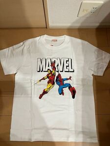 【送料無料】MARVEL マーベル Tシャツ 半袖 Mサイズ　アベンジャーズ　スパイダーマン　アイアンマン　白　ホワイト