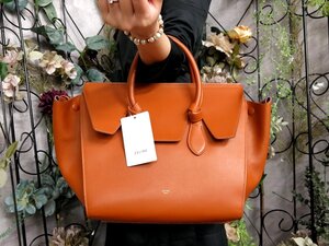 ●超美品●新品同様●CELINE セリーヌ●タイバッグ●カーフ レザー 本革●ハンド バッグ●ブラウン系●G金具●腕掛け●A4 書類●Js53267