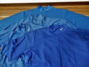 ナイキ　XL　アンダーシャツ４点セット　野球　ブルー　長袖×１　ストレッチ性長袖×２　半袖×１