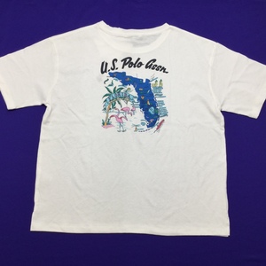 【送料無料】【新品】US.POLO.ASSN レディース半袖Tシャツ（コットン100％）　LL　2L　アイボリー★12223