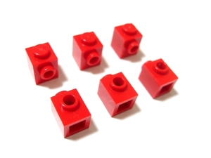 凸レゴ凸　%87087　1x1片面ポッチ付ブロック（赤）　6個