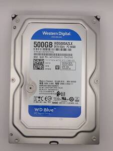 【中古動作品】Western Digital 3.5インチHDD SATA(Serial ATA) 500GB WD5000AZLX-75K2TA0 使用時間 8677時間