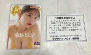 1円スタート 菊地姫奈 当選品 QUOカード クオカード 新品未使用